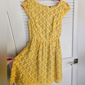 Kensie Yellow Embroidery Dress